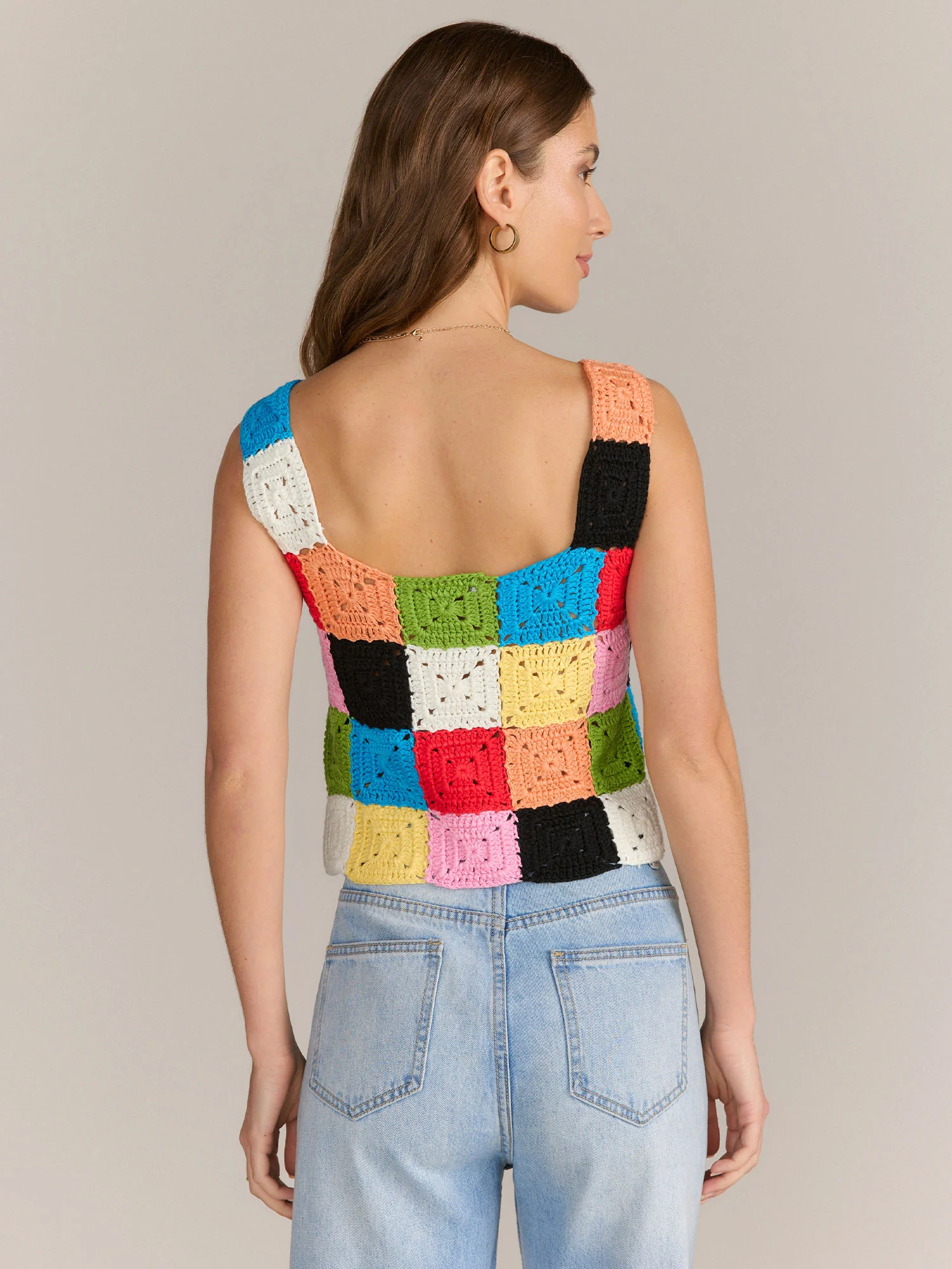 Crochet Colorblock Tank Top - Dreamers - Image 3