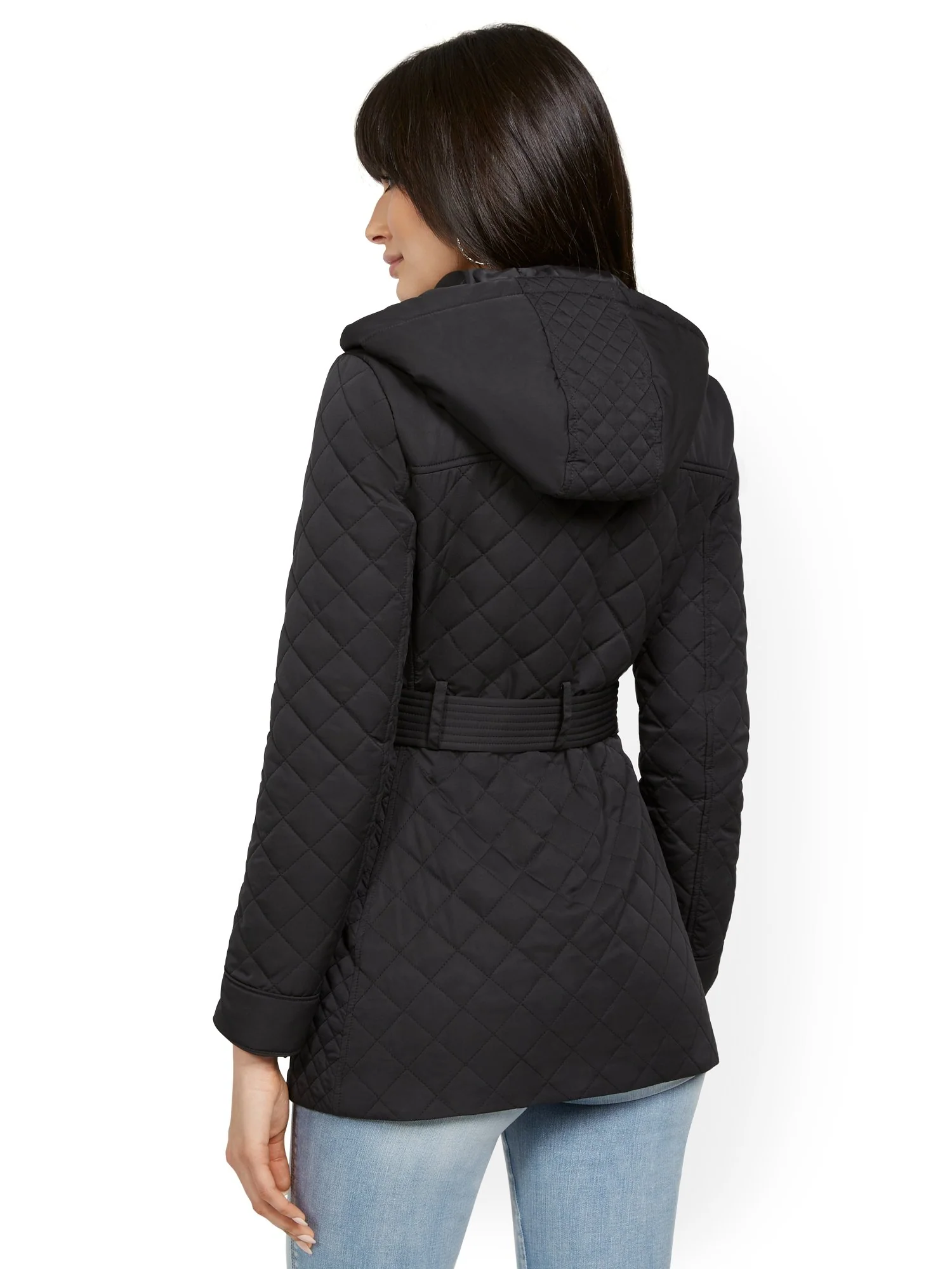 Belted & Hooded Quilted Jacket - Image 3