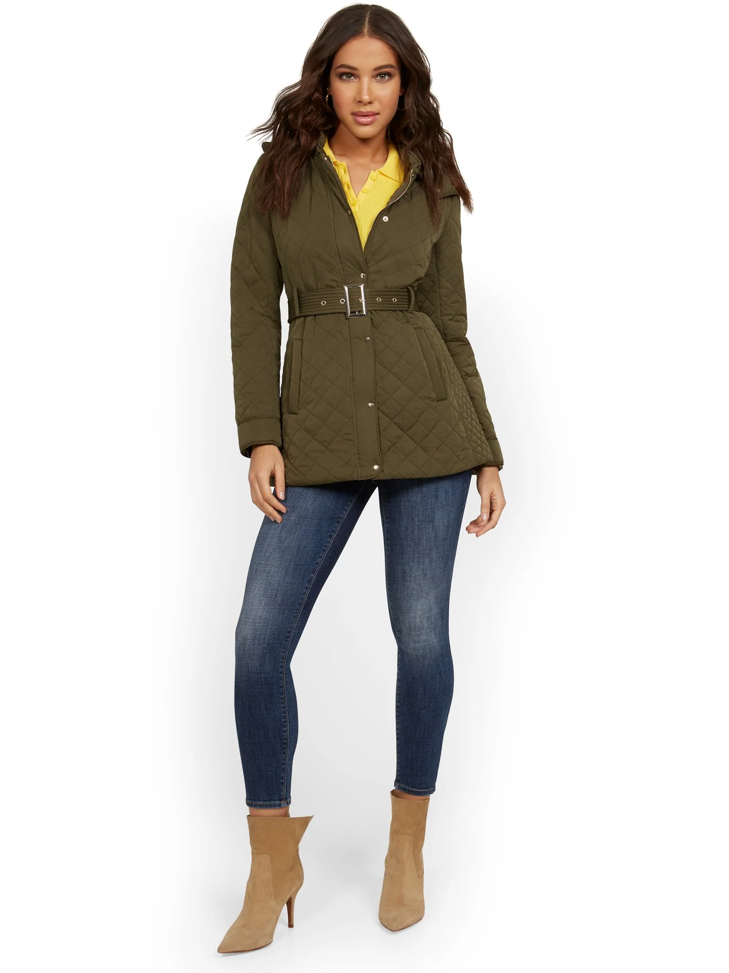 Belted & Hooded Quilted Jacket - Image 9