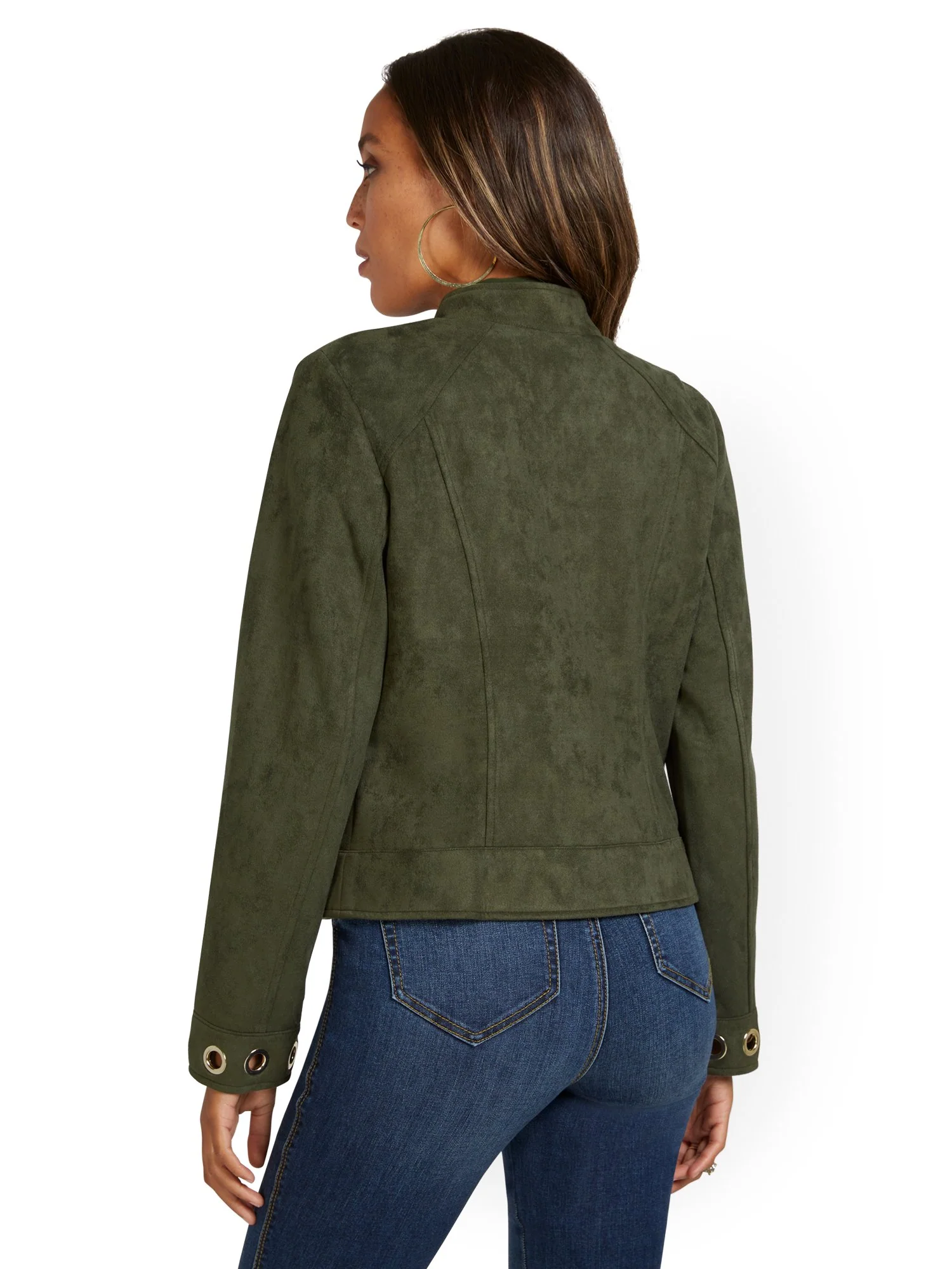 Faux-Suede Grommet Jacket - Image 3
