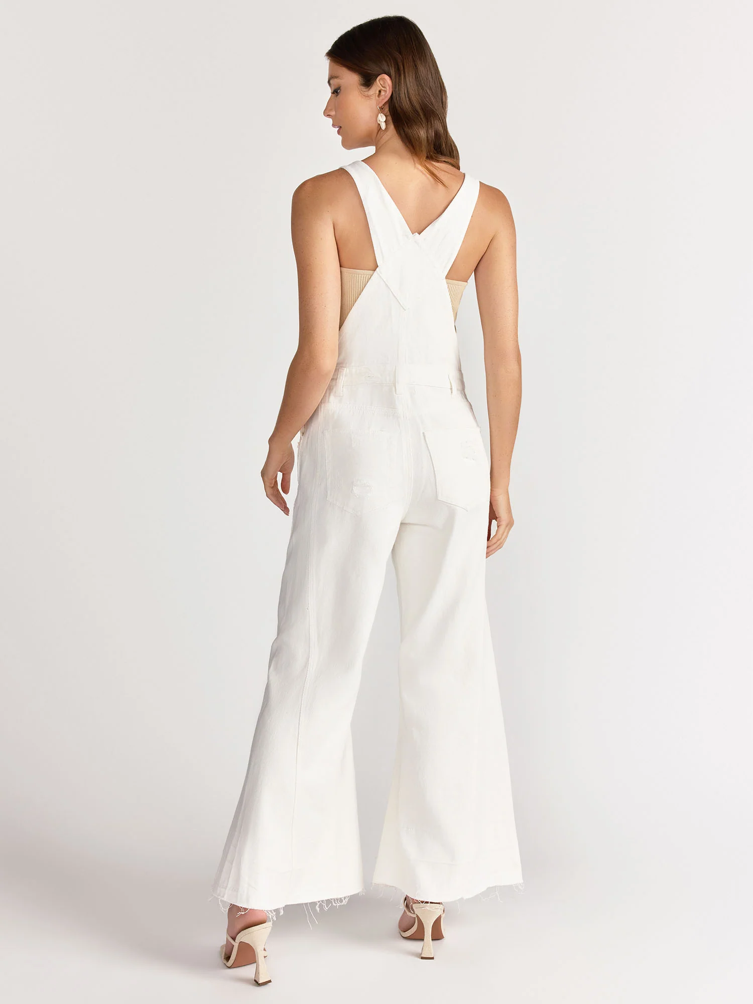 Aaron & Amber Flare Leg Frayed Hem Overall - Brands We Love - Image 4