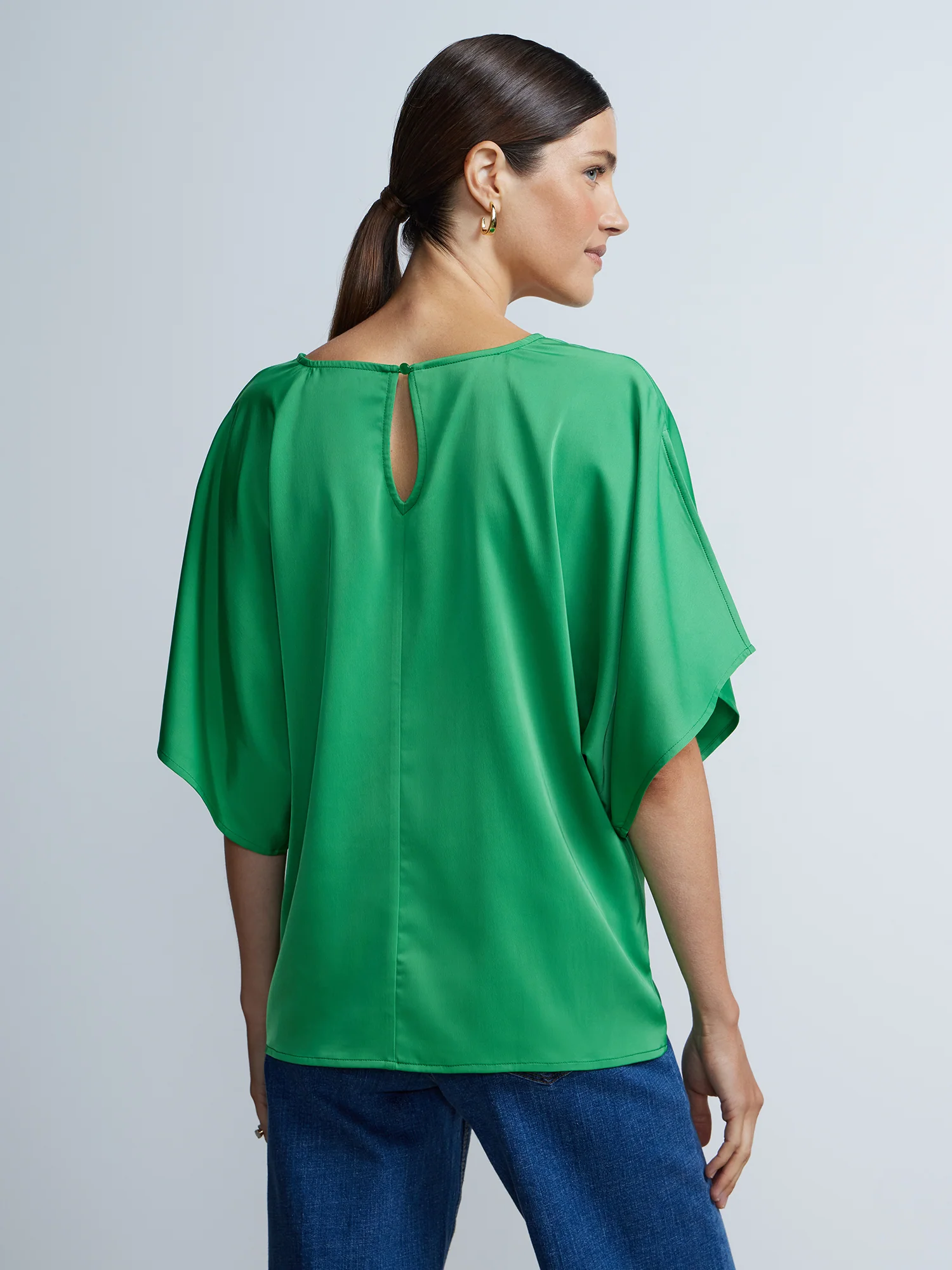 Flutter Sleeve Scoop Neck Blouse - Image 3