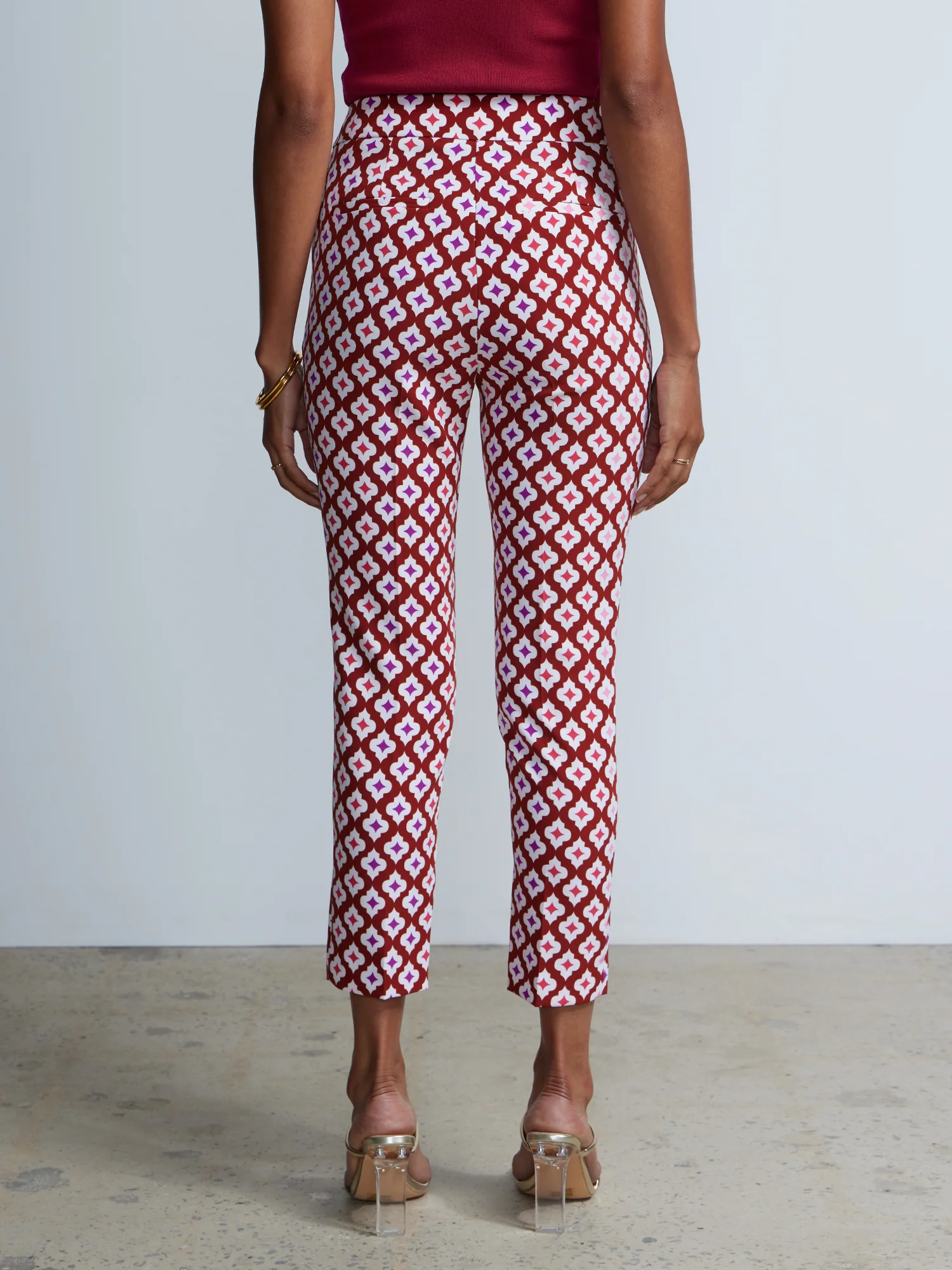High Rise Printed Tapered Pants - Image 3
