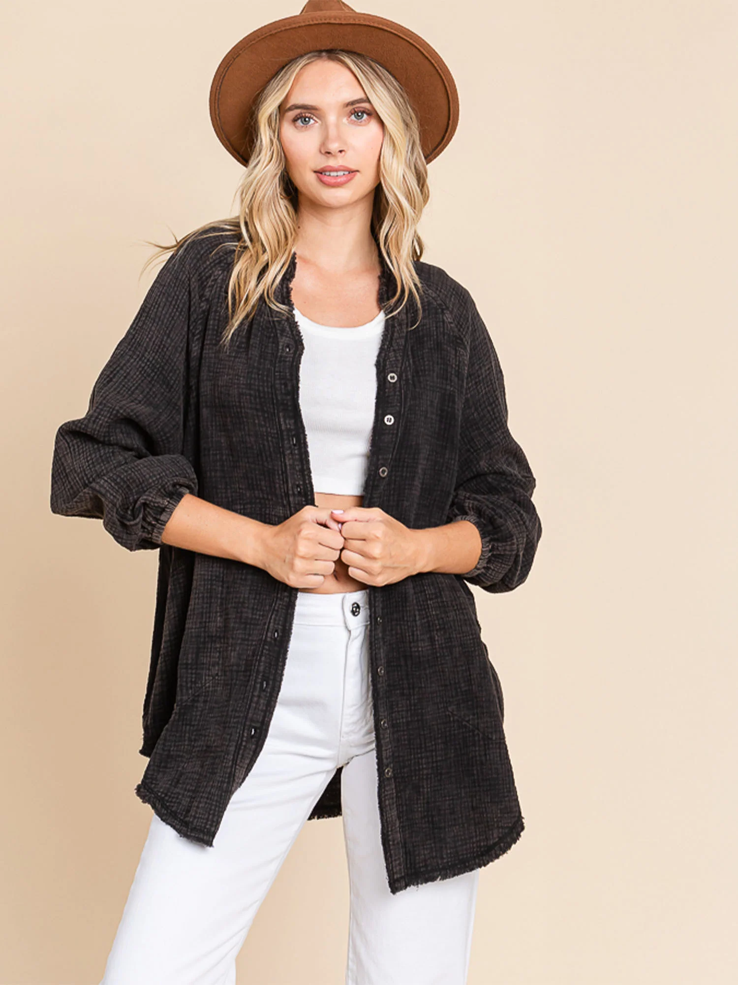 Long Sleeve Oversized Boyfriend Shirt - Image 4