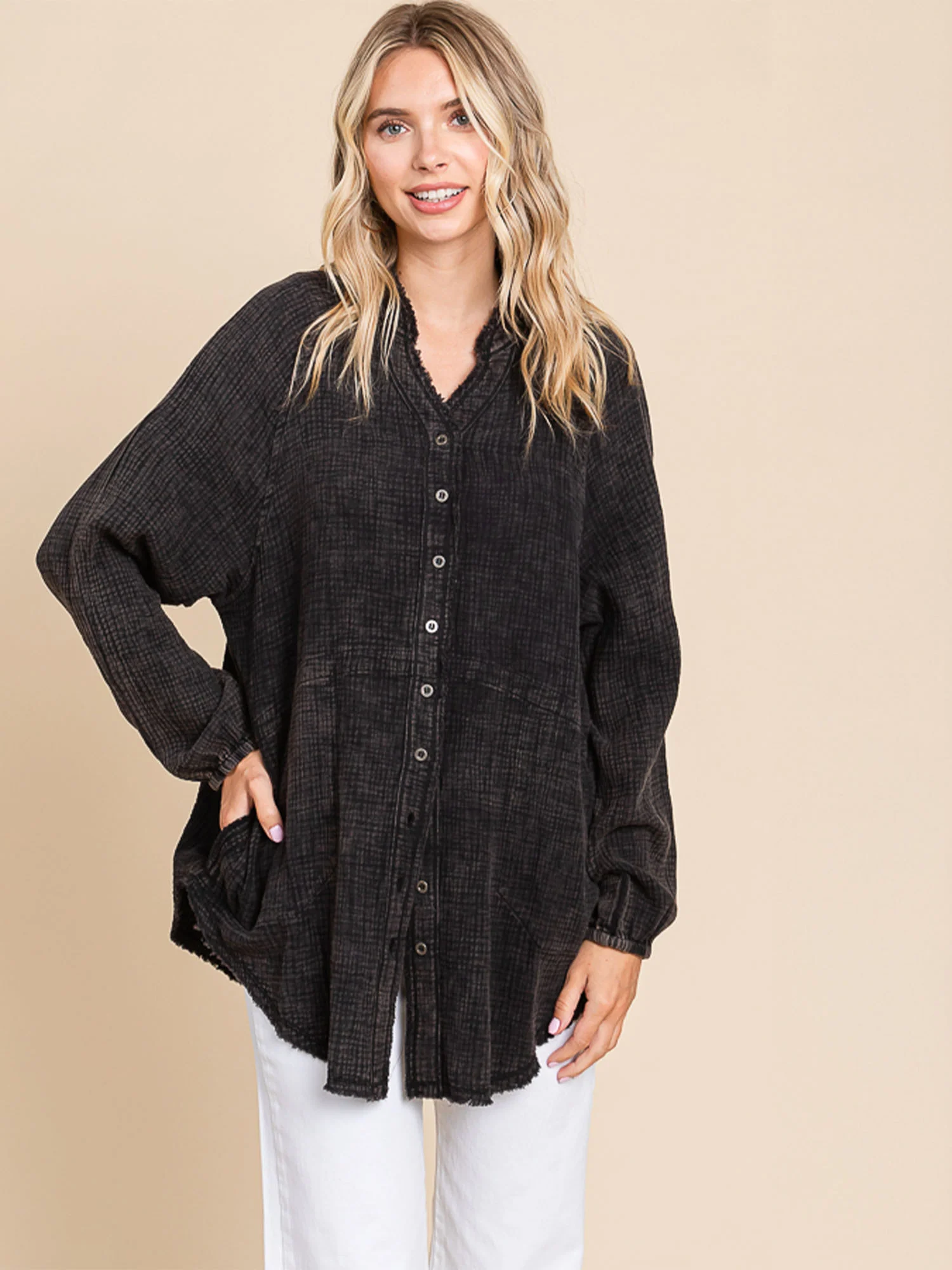 Long Sleeve Oversized Boyfriend Shirt - Image 5