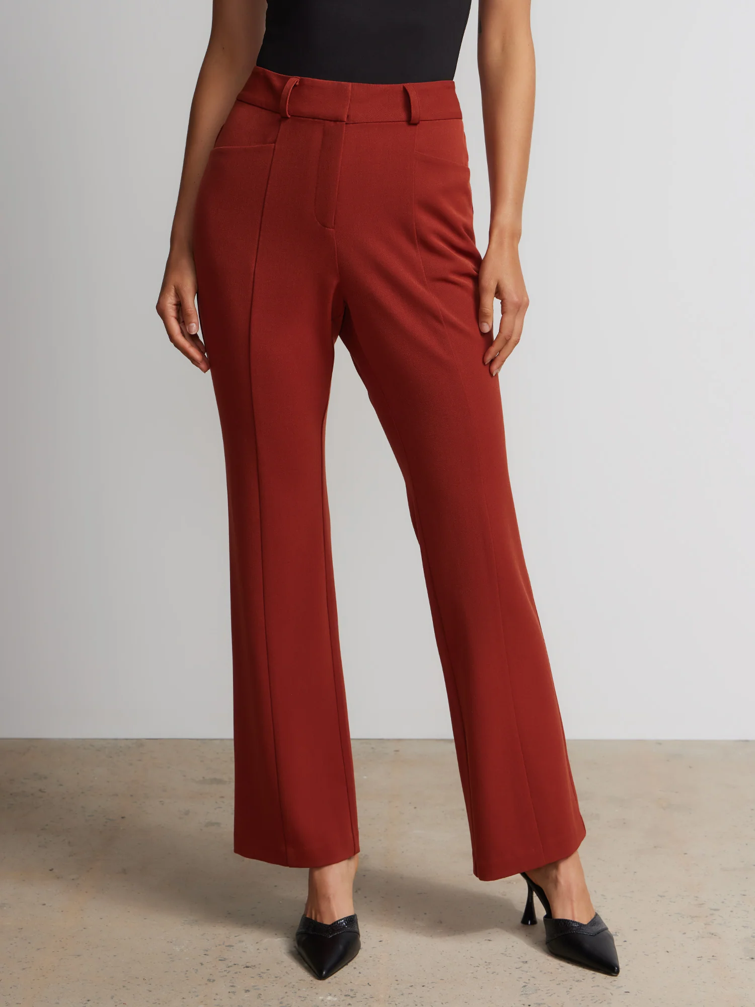Petite Seamed Slim Bootcut Pants - Image 10