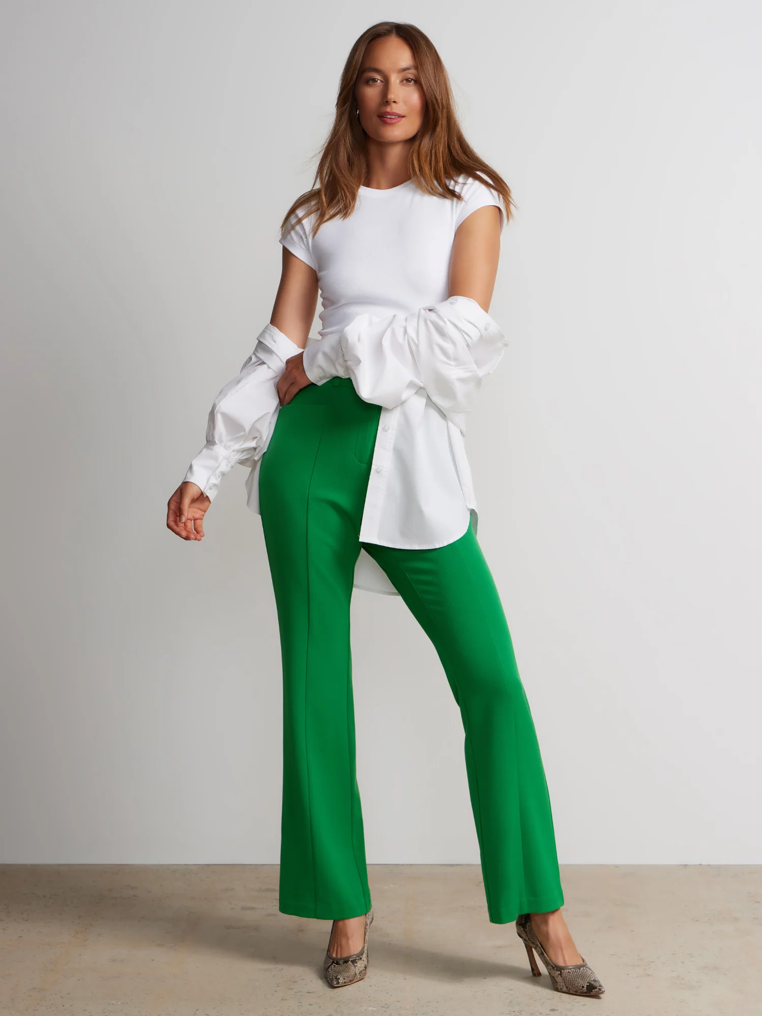 Petite Seamed Slim Bootcut Pants - Image 8