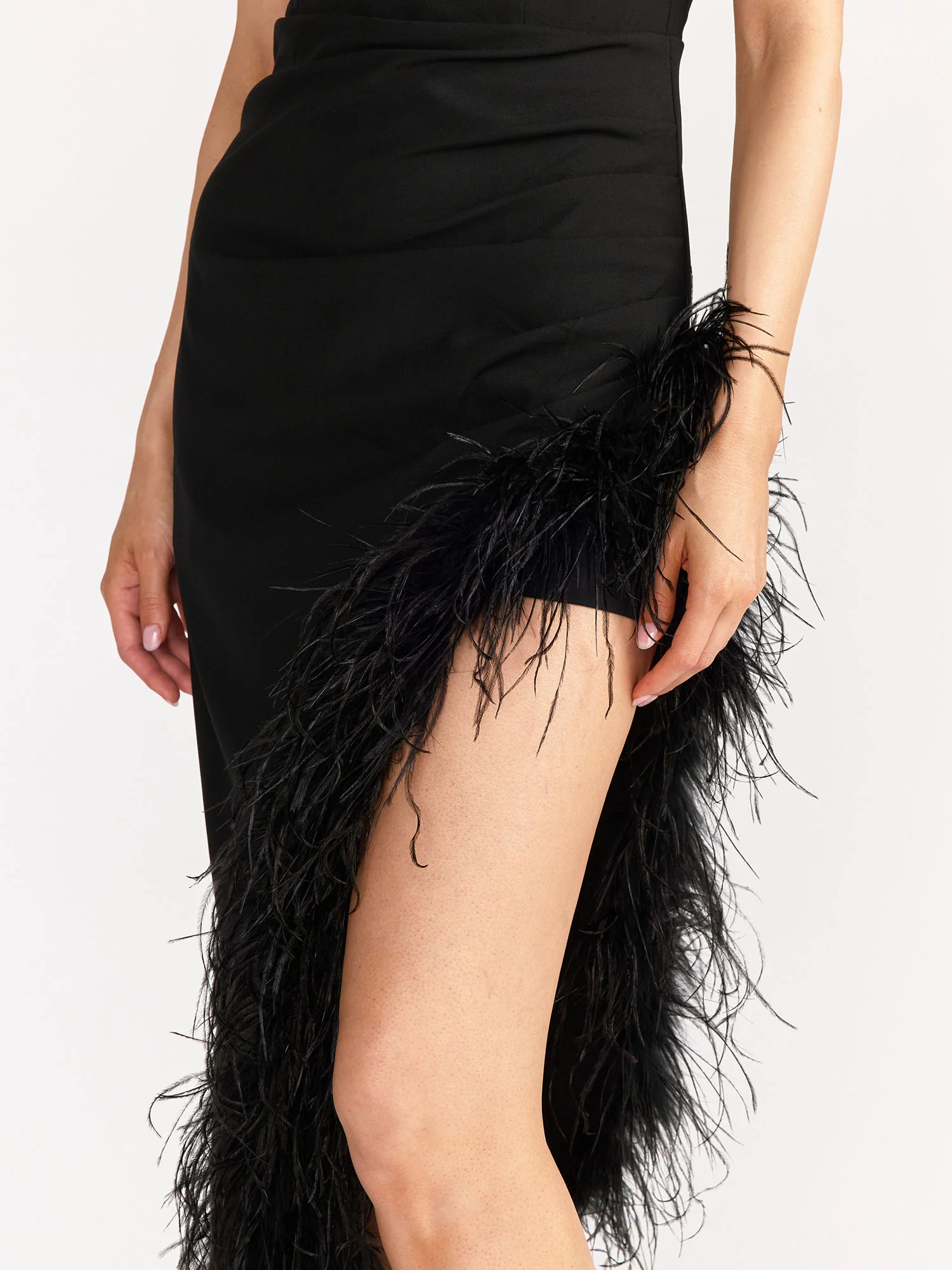 Lena Sleeveless Crew Neck Feather Hem Dress - Brands We Love - Image 3