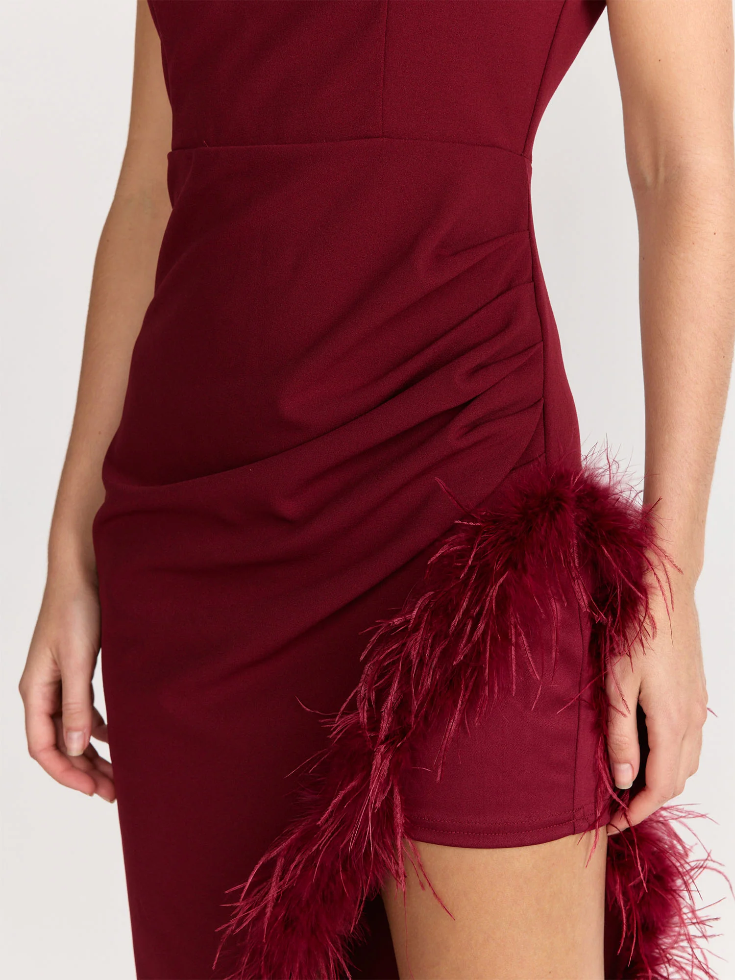 Lena Sleeveless Crew Neck Feather Hem Dress - Brands We Love - Image 7