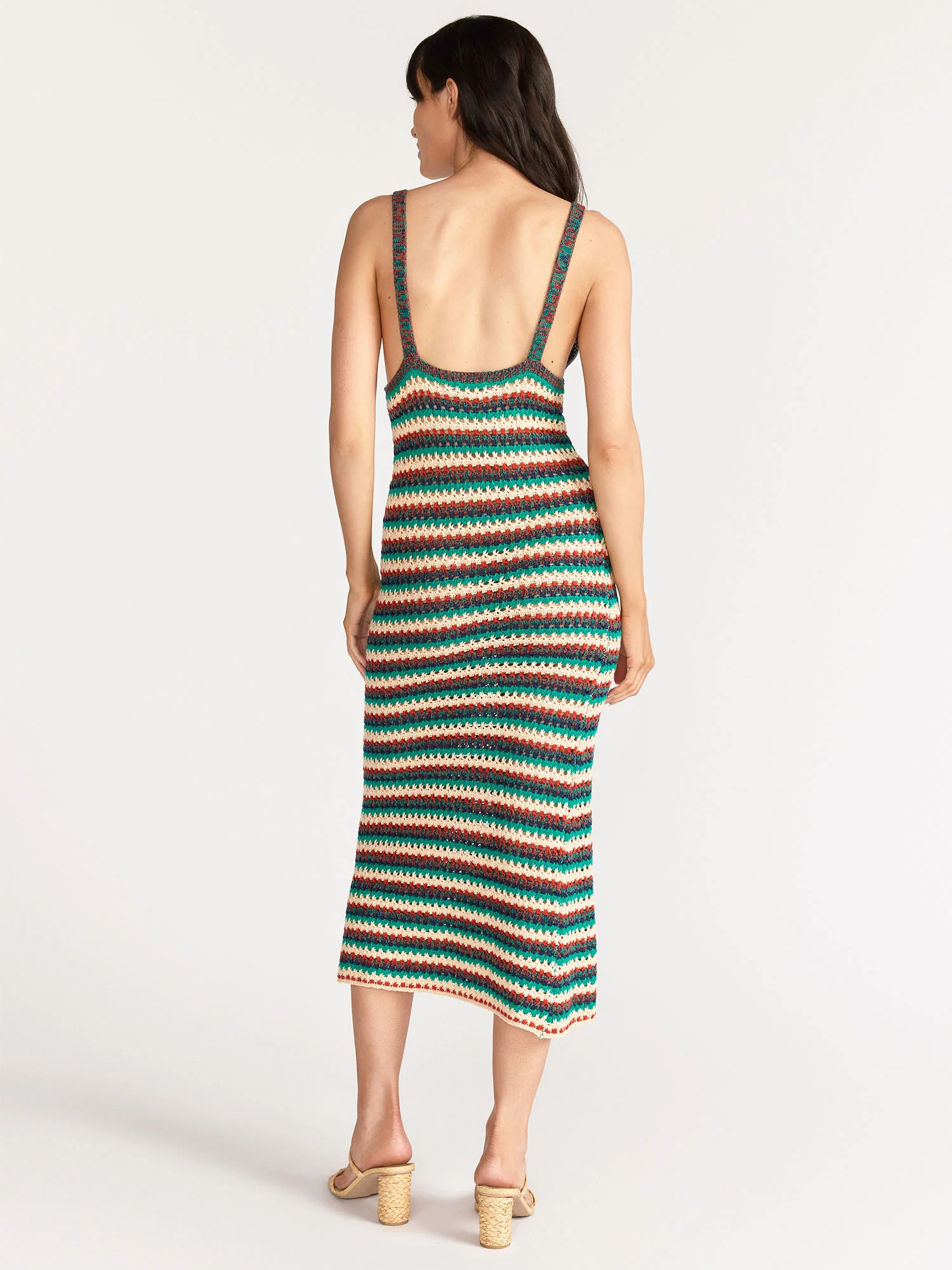 Striped Crochet Midi Dress - Image 3