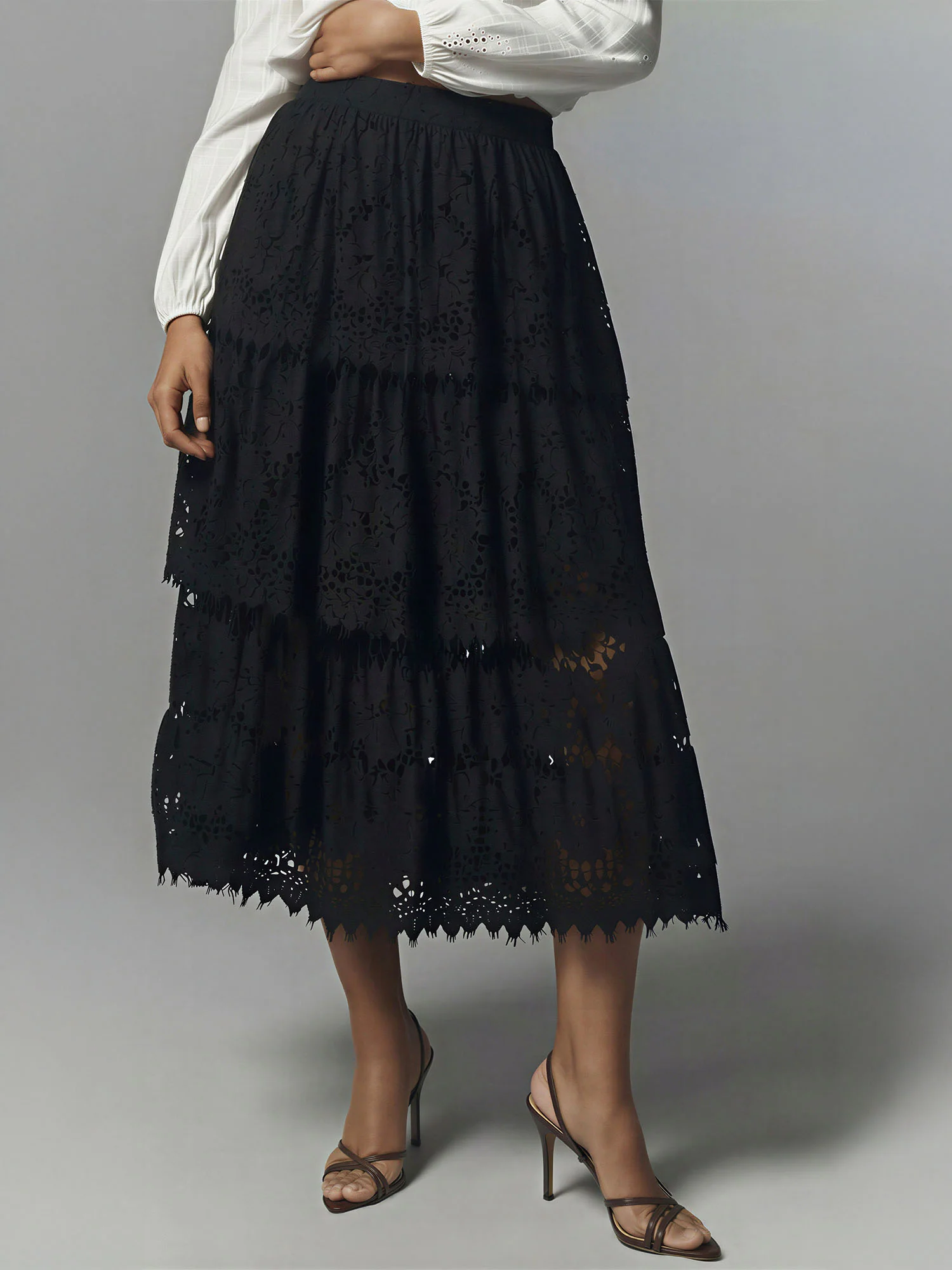 Tiered Lace Maxi Skirt - Image 5